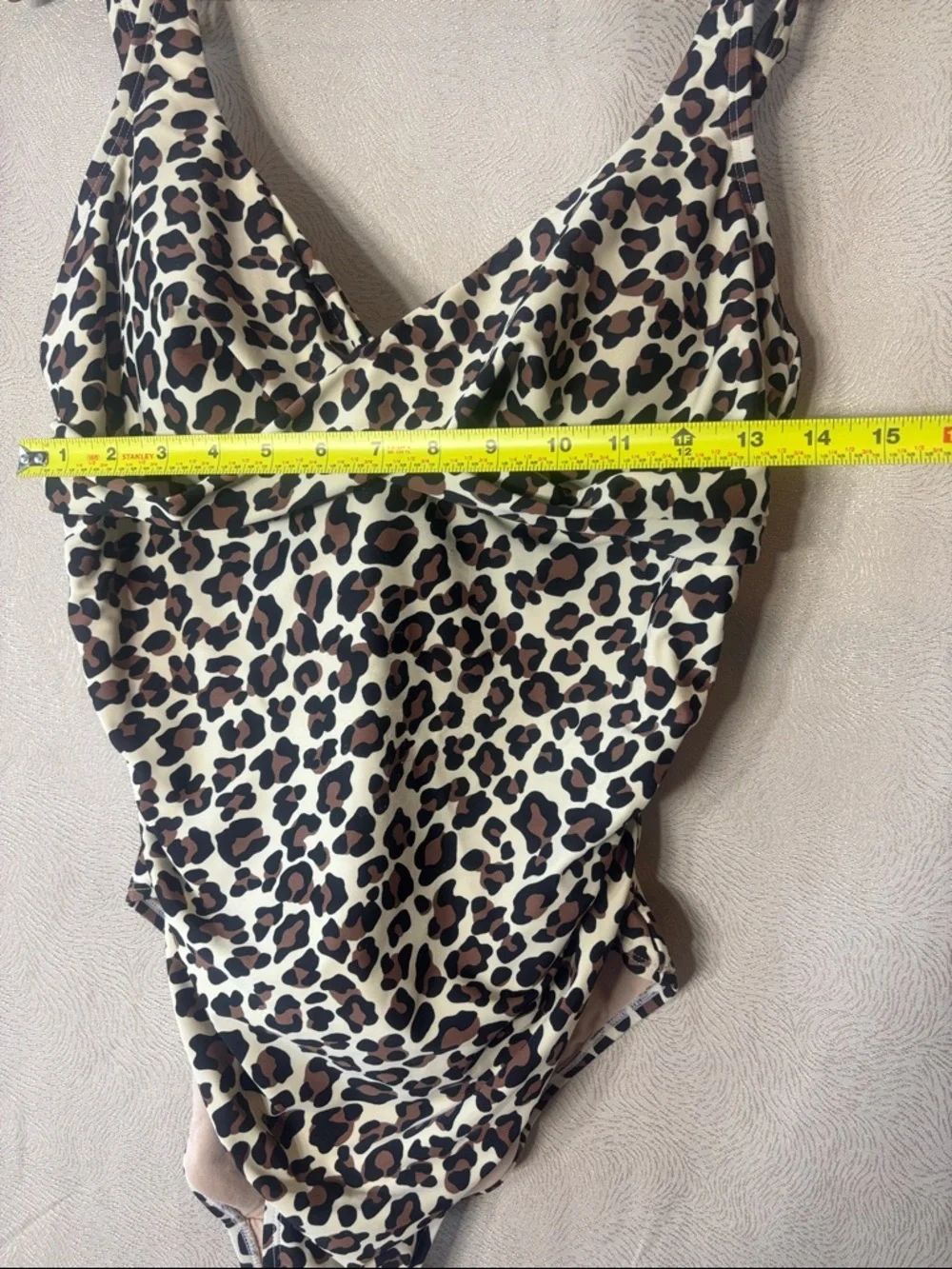 Kona Sol Leopard Print One-Piece Swimsuit in Cream, Black, Brown 0132 - Picture 3 of 9